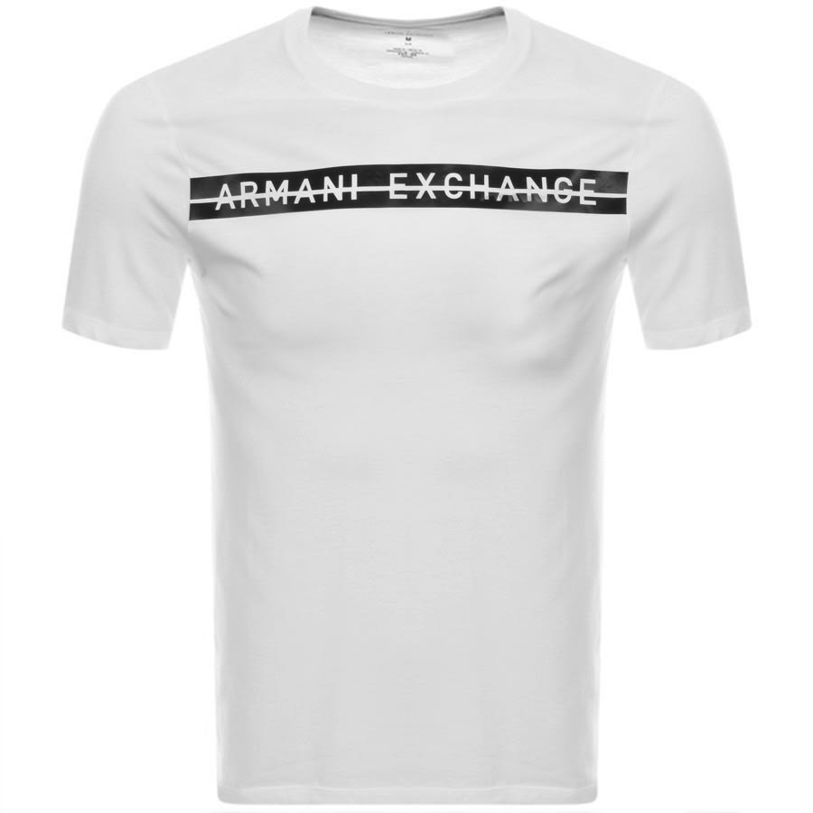Alternative Image for ProductArmani Exchange Crew Neck Logo T Shirt White1